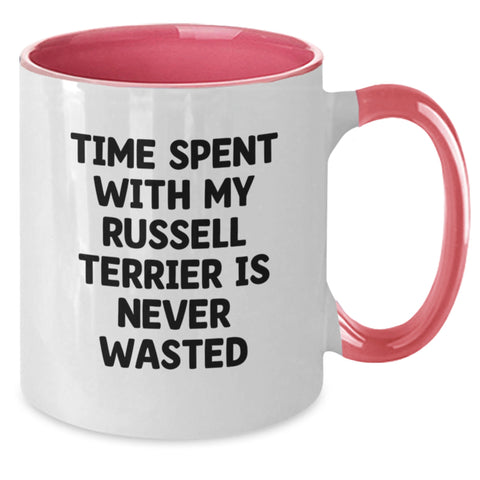Image of Russell Terrier Dog Lovers Funny Gifts from Friends for Valentine's Two Tone Coffee Mug - Additional