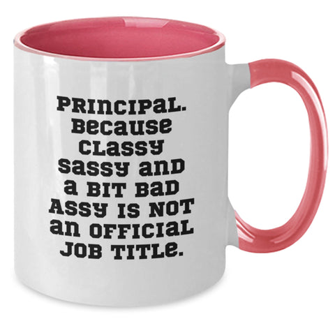 Image of Funny Principal Gifts - Two Tone Coffee Mug for Principal Friends, Coworkers, Family, Christmas Unique Presents - Additional