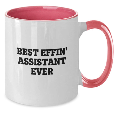 Image of Funny Assistant Gifts from Friends - Best Effin' Assistant Ever Quote, Two Tone Coffee Mug for Birthday - Additional