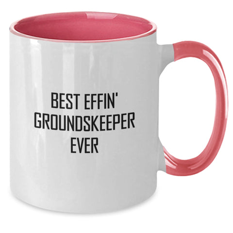 Image of Funny groundskeeper Gifts - Best Effin' groundskeeper Ever Two Tone Coffee Mug, Gifts from Friends for groundskeeper, Birthday Unique Gifts - Additional
