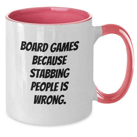 Image of Funny Board Games Gifts from Friends for Board Games Enthusiasts, Gifts for Graduation Unique Two Tone Coffee Mugs, Black and White, Red and White, Navy and White, Pink and White - Additional