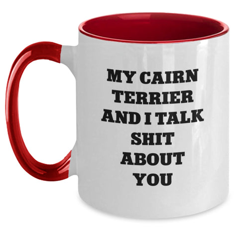 Image of Cairn Terrier Dog Funny Gifts Two Tone Coffee Mug, Inspirational Quote for Graduation from Friends and Family - Main