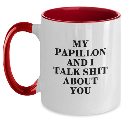 Image of Papillon Dog Lover Gifts from Men to Family - Funny Two Tone Coffee Mug for Graduation - Main