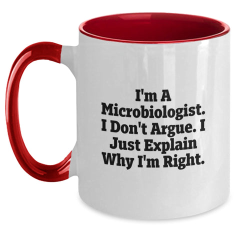 Image of Microbiologist Humor Two Tone Coffee Mug Gifts from Friends, Gifts for Microbiologist Birthday Unique Presents, Funny Inspirational Quote - Main