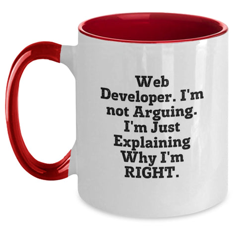 Image of Funny Web Developer Gifts from Men to Web Developers - I'm Just Explaining Why I'm Right Two Tone Coffee Mug for Valentine's Unique - Main