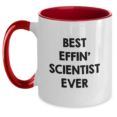 Image of Funny Scientist Gifts - Best Effin' Scientist Ever - Two Tone Coffee Mug for Birthday - Main