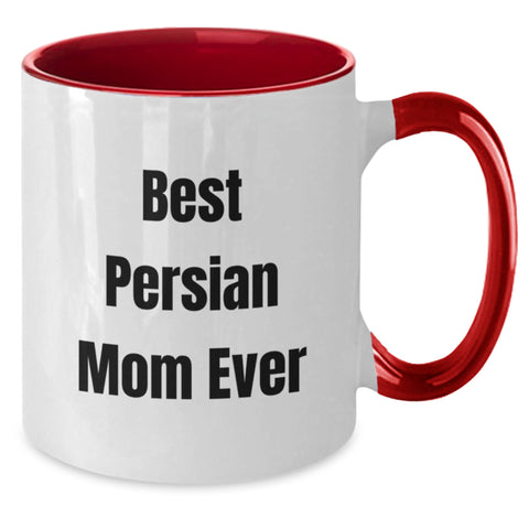 Image of Funny Persian Cat Gift for Mom, Best Mom Ever, Two Tone Coffee Mug for Valentine's - Additional