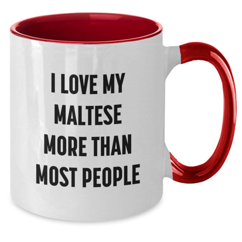 Image of Maltese Dog Lover Funny Gifts from Friends, Maltese Dog Enthusiasts Two Tone Coffee Mugs for Him, Her, Birthday Unique Gifts - Additional
