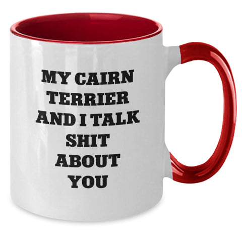Image of Cairn Terrier Dog Funny Gifts Two Tone Coffee Mug, Inspirational Quote for Graduation from Friends and Family - Additional