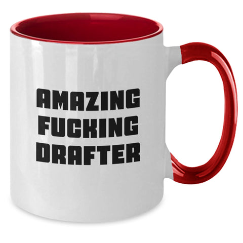 Image of Funny Drafter Graduation Gifts from Friends and Family - Two Tone Coffee Mug with Amazing F--king Drafter Quote, Drafter Unique Gifts for Men and Women, Great for Graduation Day - Additional