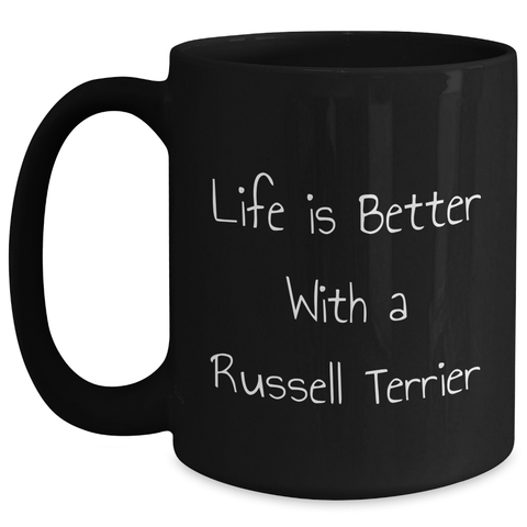 Image of Funny Russell Terrier Dog Lover Gifts: Russell Terrier Dog Enthusiast Mug for Dad, Russell Terrier Dog Family Member, Funny Gifts from Mom to Dad on Father's Day for Russell Terrier Dog Owner - Main