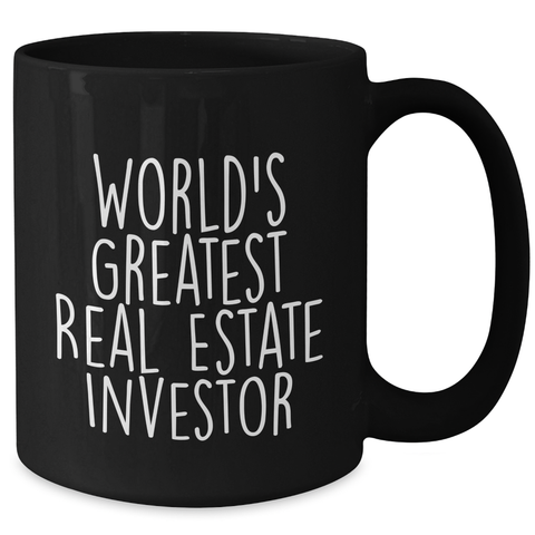 Image of Gifts from Family, Unique Real Estate Investor Black Coffee Mug for Men, Funny Quote, Father's Day Unique Gifts - Additional