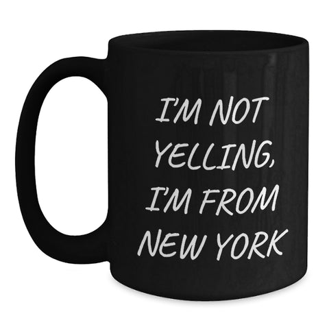 Image of Funny New York Black Coffee Mugs Gifts for Men Women Friends Family from NYC - Main