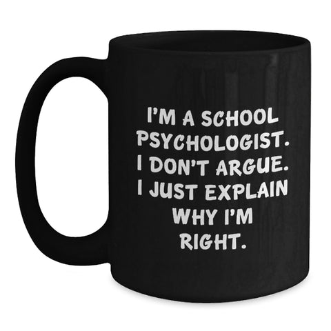 Image of Gifts from Family for School Psychologist Christmas Unique Mugs - Funny Black Coffee Mug for School Psychologist, School Psychologist Gifts - Main