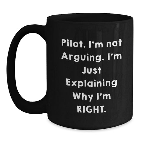 Image of Funny Pilot Gifts for Men from Friends Funny Black Coffee Mug Christmas Unique Present - Main