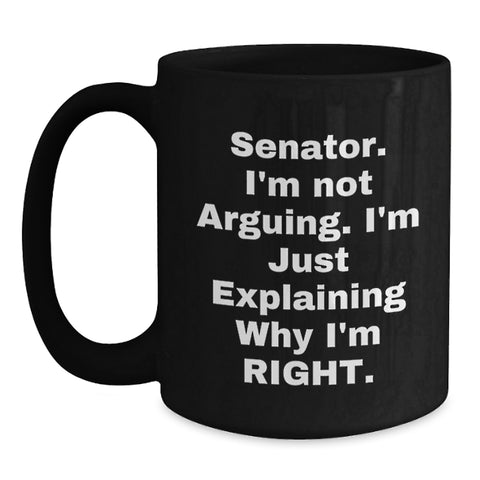 Image of Senator Gifts Funny Black Coffee Mugs for Senator Friends Christmas Unique Gift Ideas from Coworkers for Senator Men - Main