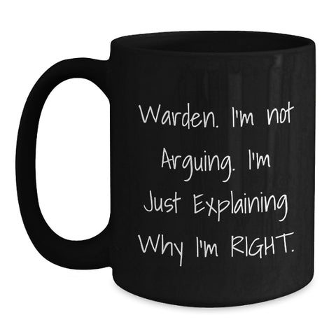 Image of Warden Enthusiast Funny Coffee Mugs Gifts from Men to Friends for Christmas Morning - Main