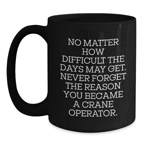 Image of Funny Crane Operator Gifts for Men - Black Coffee Mug, Never Forget Reason You Became a Crane Operator, Unique Christmas Unique Gifts from Friends - Main