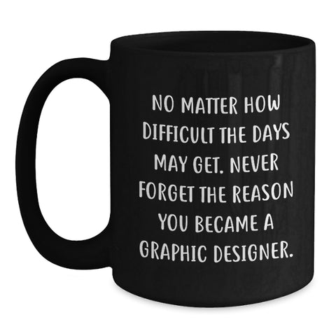 Image of Funny Graphic Designer Gifts, Unique Black Coffee Mug for Graphic Designer Friends, Never Forget the Reason You Became a Graphic Designer - Gifts from Friends for Graphic Designers - Main