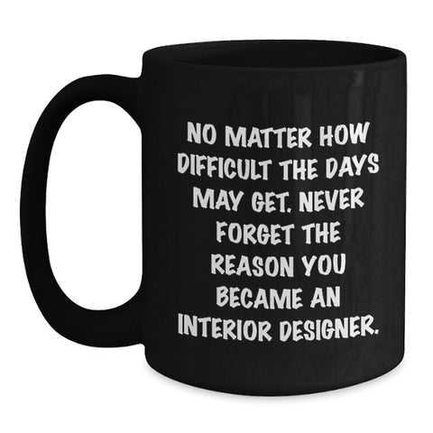 Image of Gifts from Men for Interior Designer Mothers Day Unique Gift Inspirational Black Coffee Mug - Main