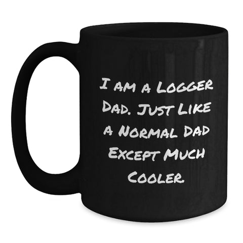 Image of Funny Logger Dad Gifts from Men to Family Members - Unique Black Coffee Mug for Logger Enthusiasts on Mother's Day - Main