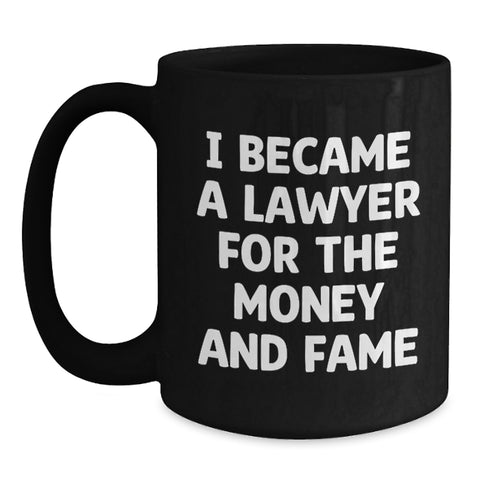 Image of Funny Lawyer Gifts for Him, Unique Black Coffee Mugs with Lawyer Quotes, Inspirational Graduation Unique Gifts from Friends to Lawyer Men - Main