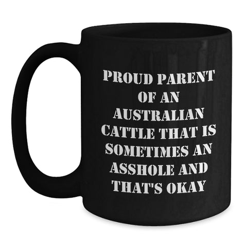 Image of Australian Cattle Dog Mum Funny Gifts for Australian Cattle Dog Lovers, Black Coffee Mug, Perfect for Christmas - Main