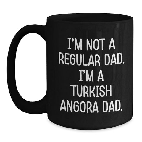 Image of Turkish Angora Cat Dad Funny Gifts for Him Black Coffee Mug, Gifts from Friends to Family, Unique Graduation Mugs - Main