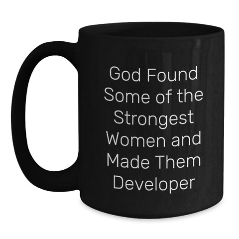 Image of Developer Gifts Funny Quote Black Coffee Mug From Friends Birthday Unique Gifts for Developer - Main