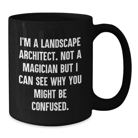 Image of Funny Landscape Architect Black Coffee Mug Gifts from Men for Friends or Valentine's Unique - Additional