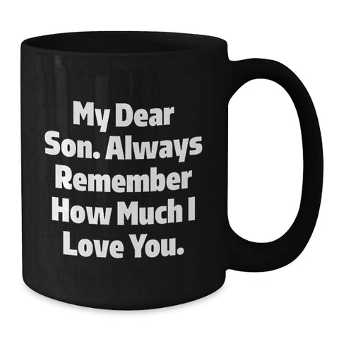 Image of Encouraging Son's Graduation with Heartwarming Black Coffee Mug, Gifts from Mom, Son Gifts for Men - Additional