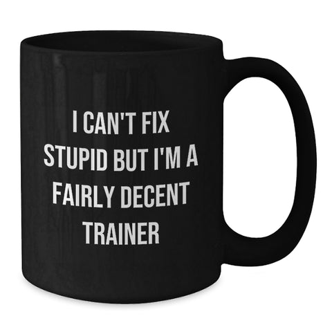 Image of Funny Trainer Gift Ideas for Him - Unique Black Coffee Mug Valentine's Unique Gifts from Men to Friends, Family, or Coworkers - Additional