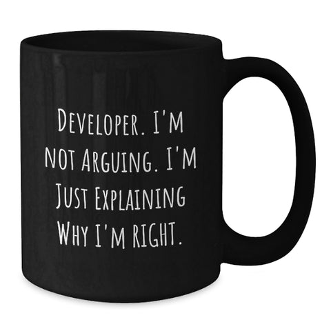 Image of Funny Developer Quote Gifts from Friends to Coworkers - Birthday Unique Gifts for Men, Women, and Family - Black Coffee Mug - Additional