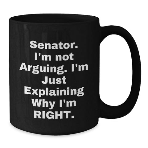 Image of Senator Gifts Funny Black Coffee Mugs for Senator Friends Christmas Unique Gift Ideas from Coworkers for Senator Men - Additional
