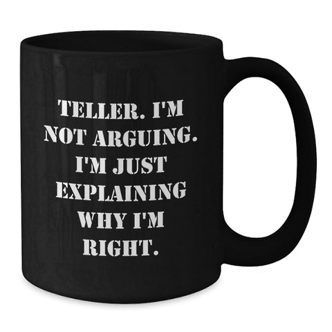 Image of Funny Teller Gifts from Friends and Family, Teller Black Coffee Mug for Christmas Unique Presents - Additional