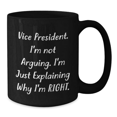 Image of Funny Vice President Gifts for Men from Coworkers, Vice President Black Coffee Mug, Valentine's Unique Mugs - Additional