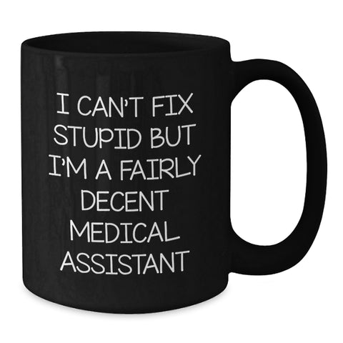 Image of Funny Medical Assistant Gifts for Dad - Black Coffee Mug from Family Members - Additional