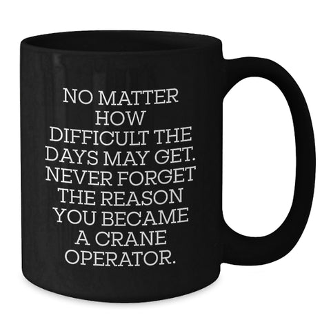 Image of Funny Crane Operator Gifts for Men - Black Coffee Mug, Never Forget Reason You Became a Crane Operator, Unique Christmas Unique Gifts from Friends - Additional