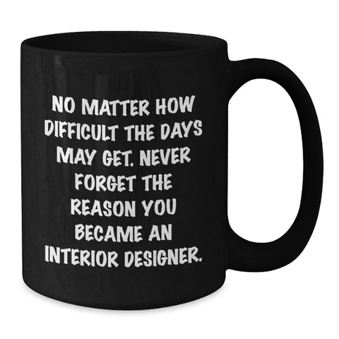 Image of Gifts from Men for Interior Designer Mothers Day Unique Gift Inspirational Black Coffee Mug - Additional