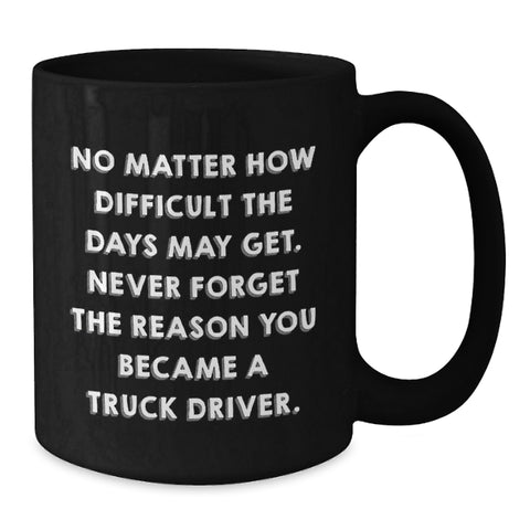 Image of Inspirational Christmas Unique Gifts from Friends for Truck Driver Black Coffee Mugs - Never Forget The Reason - Additional