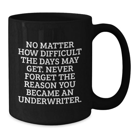 Image of Funny Inspirational Underwriter Black Coffee Mug Gifts for Underwriter Friends, Christmas Unique Gifts from Men, Underwriter Motivation Mug 11oz/15oz - Additional