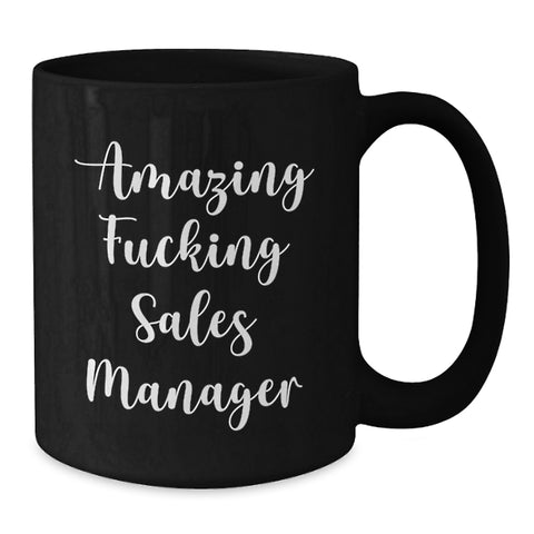 Image of Funny Sales Manager Gifts from Friends - Amazing F--king Sales Manager Black Coffee Mug for Sales Manager Graduation Unique Gifts - Additional