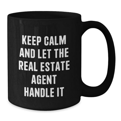 Image of Funny Real Estate Agent Gifts for Men, Women, Friends, and Family - Black Coffee Mug, Keep 'em Laughing, Graduation Unique - Additional