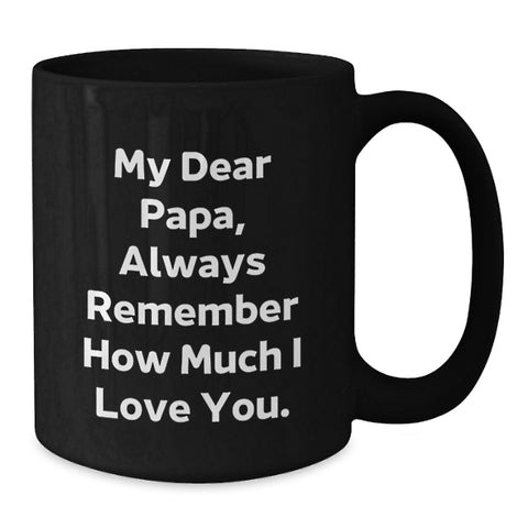 Image of Funny Papa Black Coffee Mug Gifts for Papa from Family on Christmas, Best Father's Day Mug, Unique Black Coffee Mug - Additional