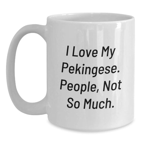 Image of Funny Pekingese Dog White Coffee Mug Gifts for Men Women Family Coworkers - Main