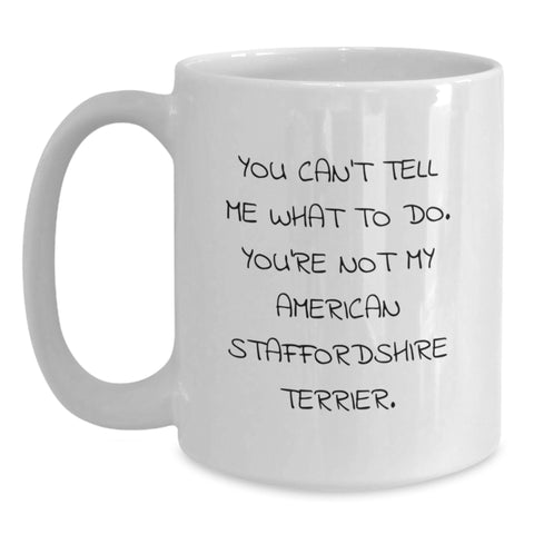 Image of Funny American Staffordshire Terrier Dog Gifts from Men for American Staffordshire Terrier Dog Lover Valentine's Unique White Coffee Mugs - Main