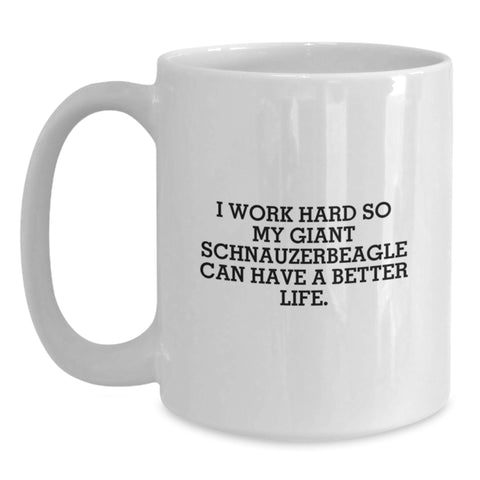 Image of Funny Giant Schnauzer Dog Gifts from Friends for Men and Women on Birthday - White Coffee Mug - Main