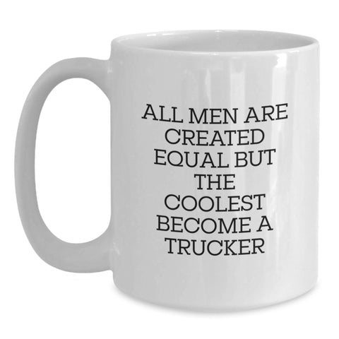 Image of Funny Trucker Gifts from Friends for Men - White Coffee Mug with Inspirational Quote, Graduation Unique Gifts - Main