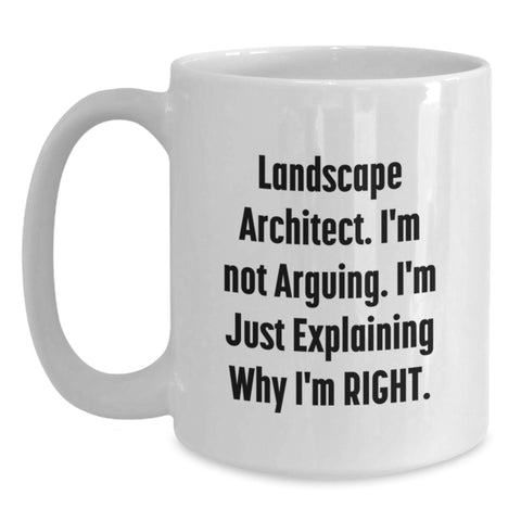 Image of Funny Landscape Architect Gifts from Friends - White Coffee Mug, 11oz or 15oz Capacity, Microwave and Dishwasher Safe, Perfect for Graduation - Main