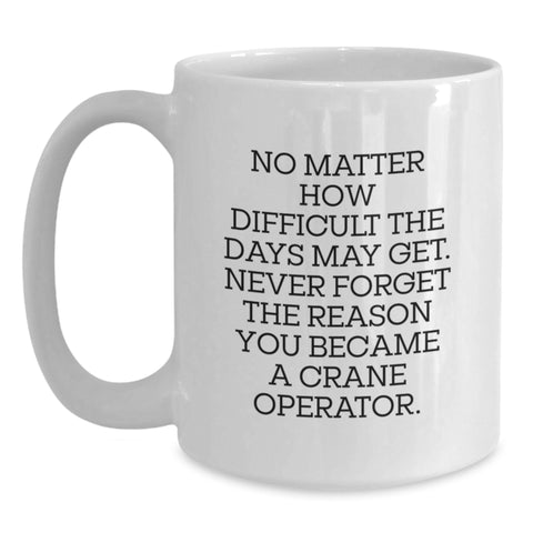Image of Inspirational Gifts from Friends for Crane Operator Men - Funny Quote White Coffee Mug, Unique Christmas Unique Gifts for Men, Crane Operator Appreciation, Crane Operator Humor - Main